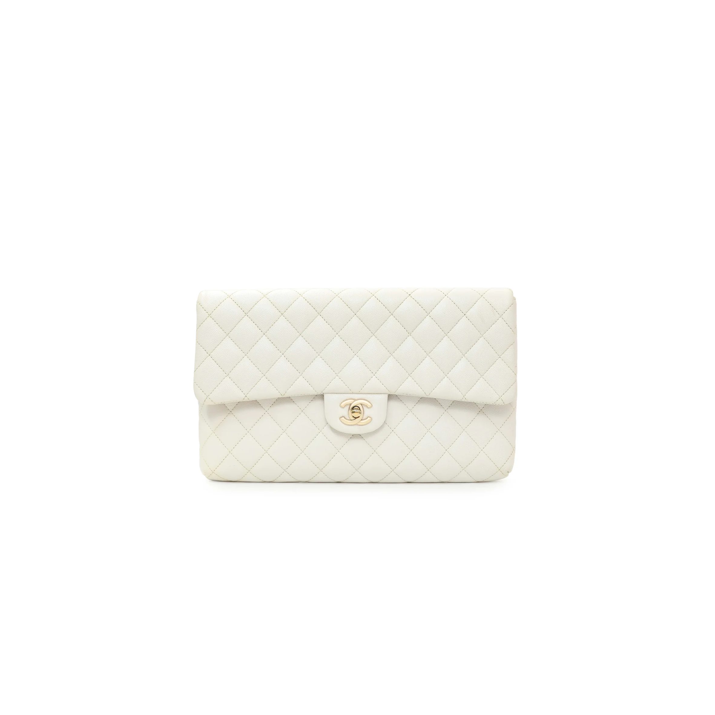 CHANEL QUILTED CAVIAR FLAP CLUTCH (28*20*3cm)